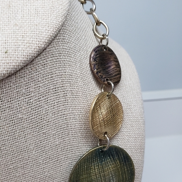 St. Thomas Mixed Metal Disk Statement Necklace - Picture 4 of 7